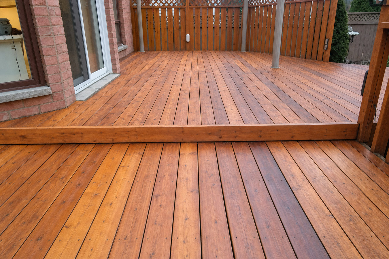 Deck staining and sealing